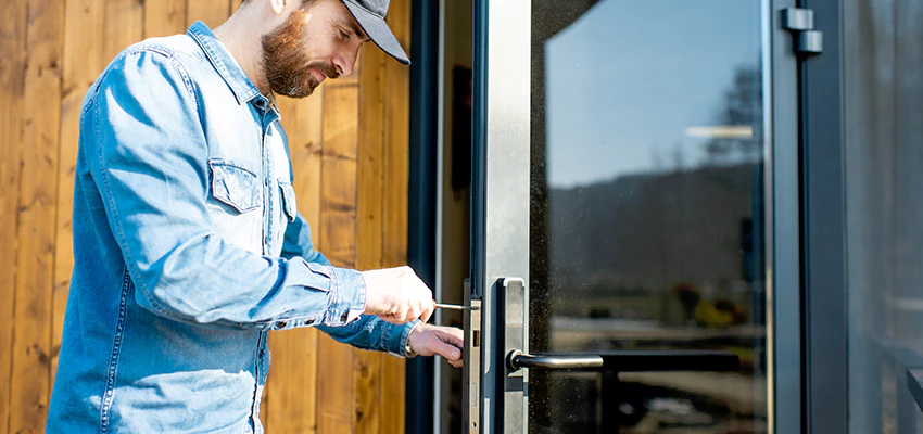 Frameless Glass Storefront Door Locks Replacement in Bloomington